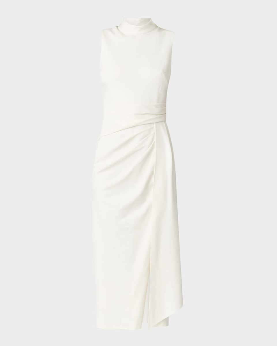 Park Draped Mock-Neck Midi Dress